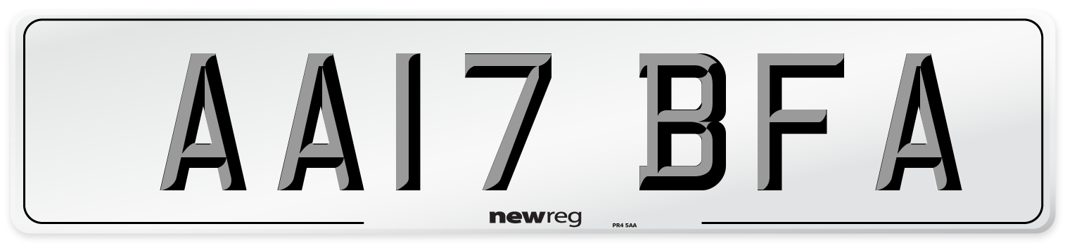 AA17 BFA Number Plate from New Reg